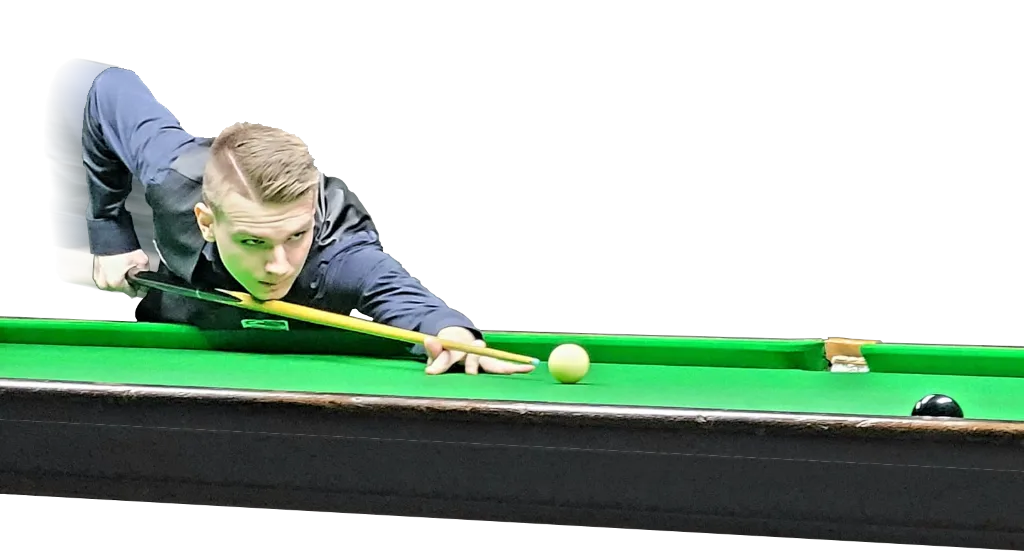 Player at a snooker table in our club